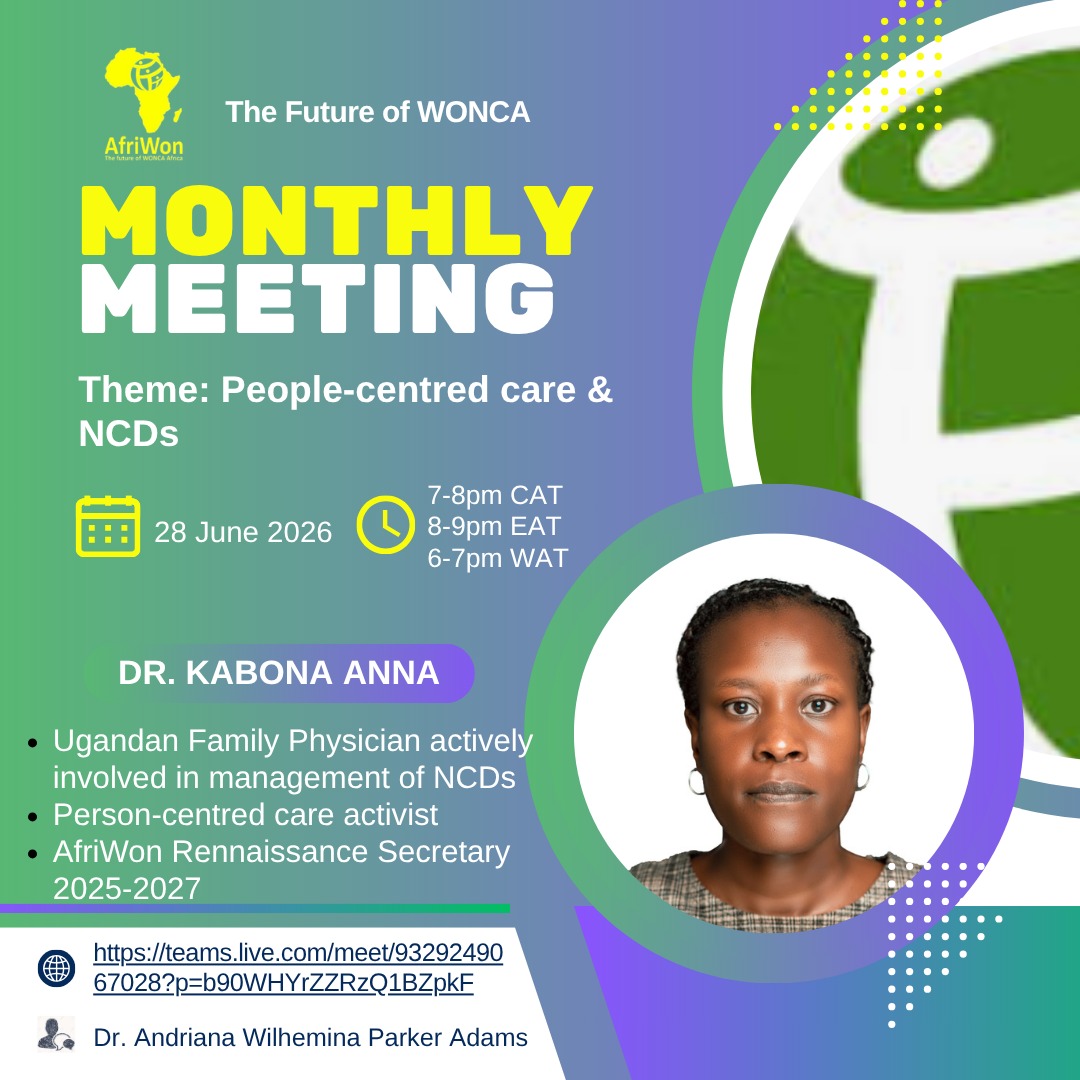 AfriWON Research Group meeting, 28 June 2026: People-centred care and NCDs with Dr Kabona Anna